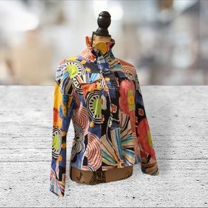 Berek light weight abstract vintage jacket size S